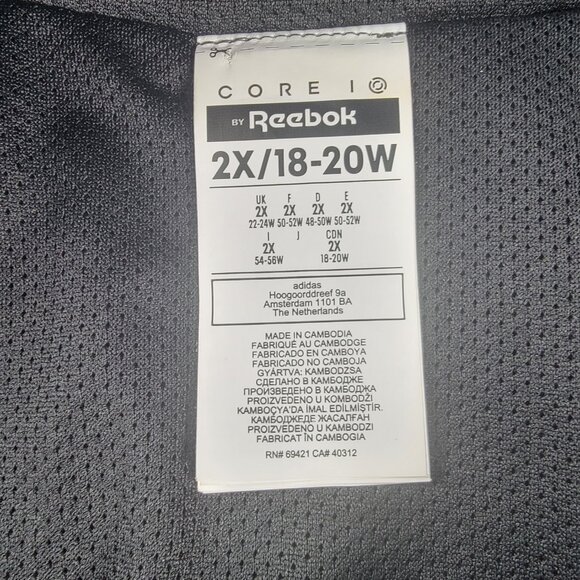Reebok Core 10 Hoodie drop shoulder dolman half zip pockets sherpa grey blk 2XL - Picture 2 of 16
